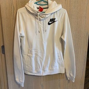 White Nike Sweatshirt with Cowlneck